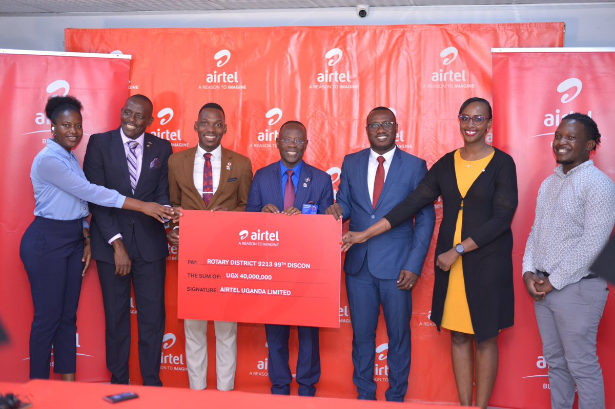 A big thank you to @Airtel_Ug for joining our cause as @rotaryd9213 partners by contributing towards the #99ThDISCON. Together we can imagine a world where people unite to take action to create lasting change across the globe, in communities and in ourselves. Also that guy…