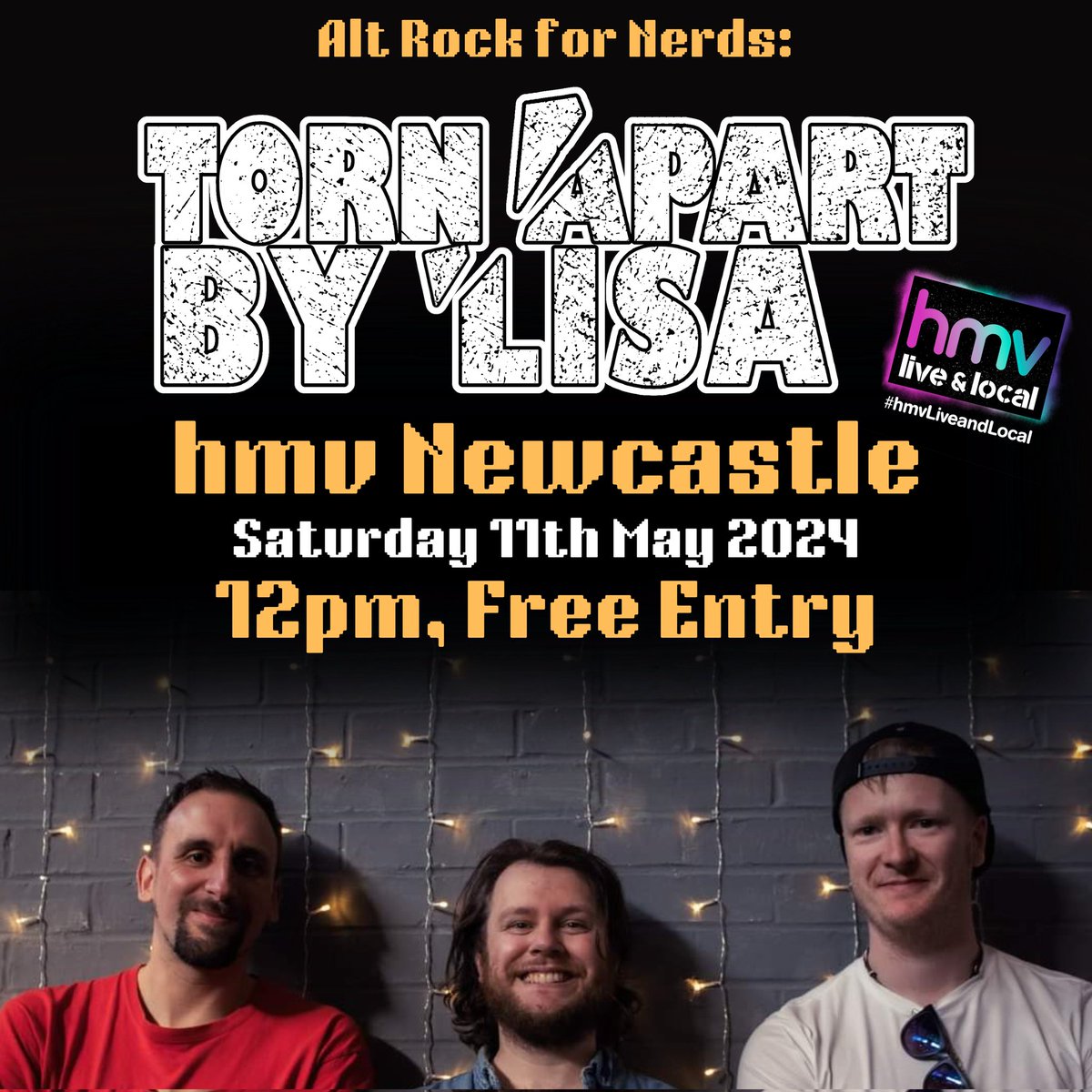 Our next gig is at <a href="/hmvNewcastle/">hmv Newcastle</a> 11th May, 12pm