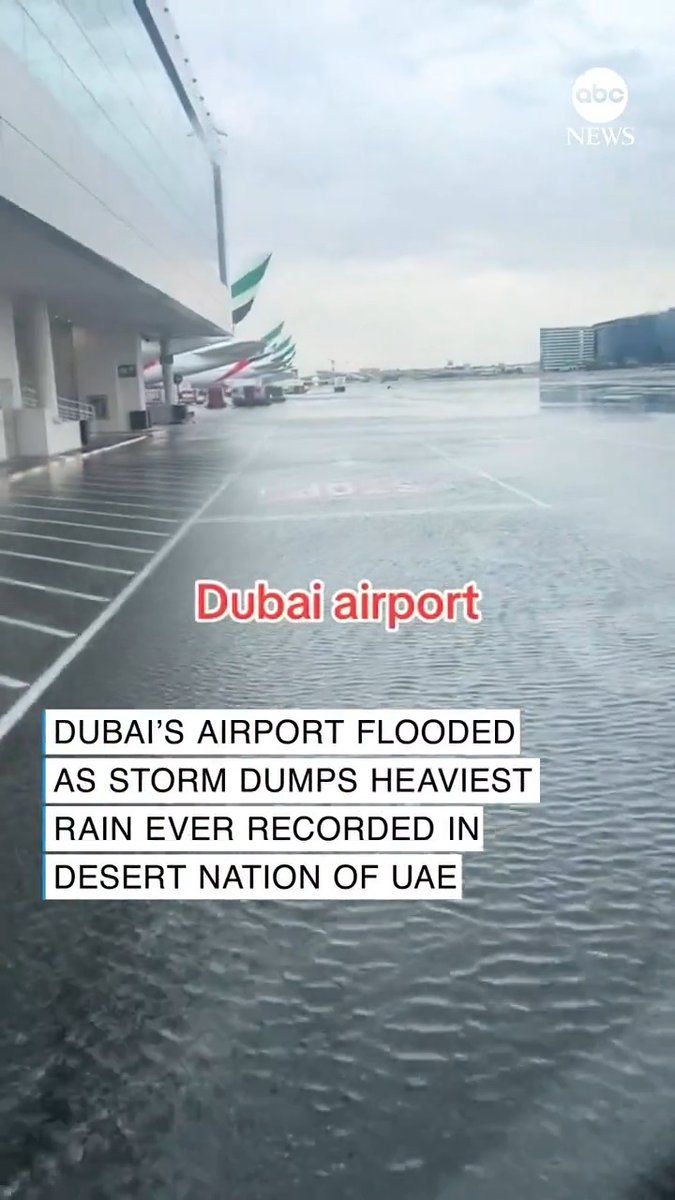 Dubai airport floods as storm dumps heaviest rain ever recorded in UAE