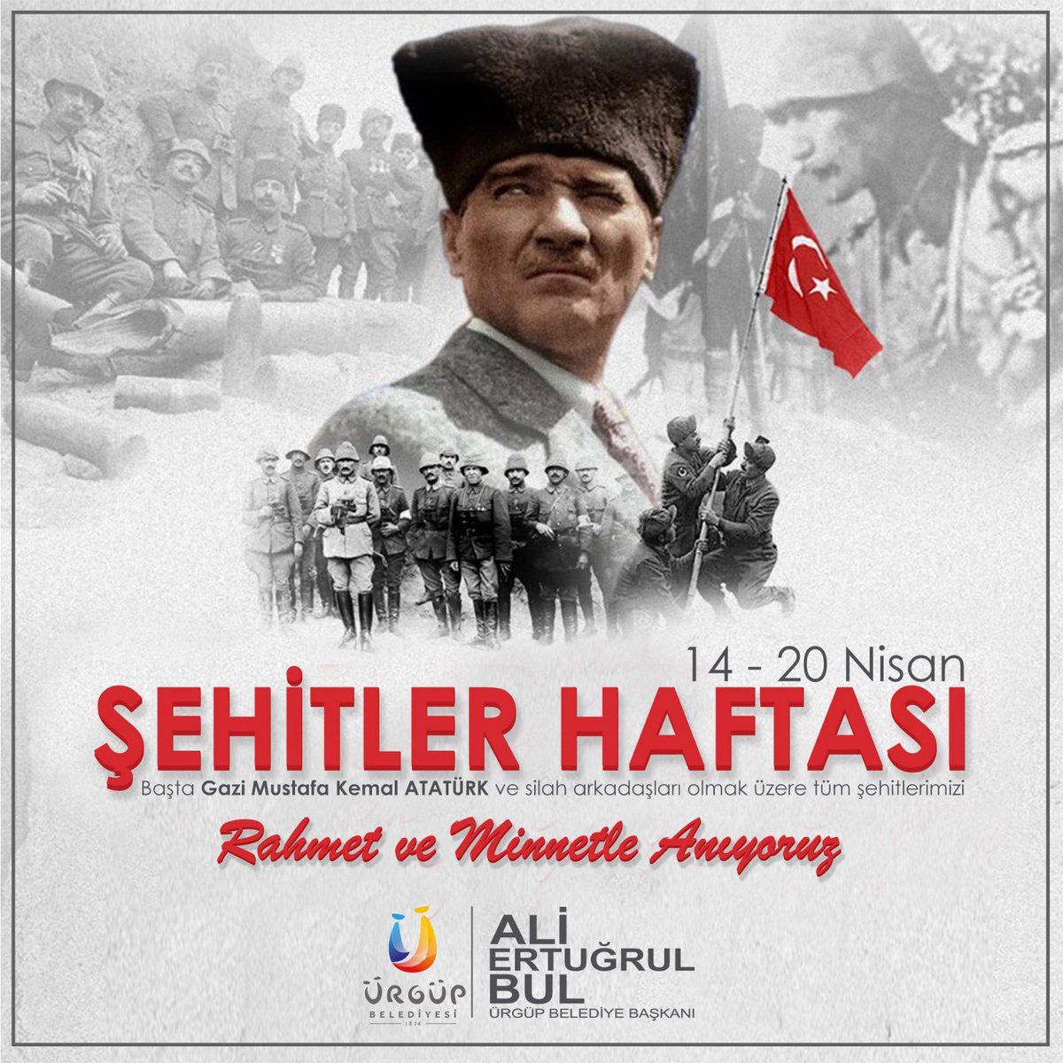 Şehitler Haftası'nda başta Gazi Mustafa Kemal ATATÜRK ve silah arkadaşları olmaz üzere tüm şehitlerimizi rahmet ve minnetle anıyoruz. 🇹🇷🇹🇷 🇹🇷