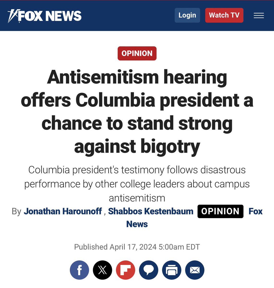 Today, Columbia University’s President, Minouche Shafik, will speak before the House Committee on Education & the Workforce about Columbia’s efforts to combat antisemitism. We hope she has better answers than Presidents Gay and Magill did during last December’s disaster hearing,