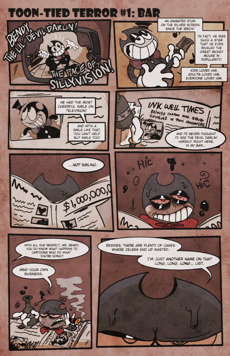 toontiedterror's tweet photo. TOON-TIED TERROR #1: BAR (1/3)
.
.
.
#toontiedterror #bendy https://t.co/JnVk7AUTRS