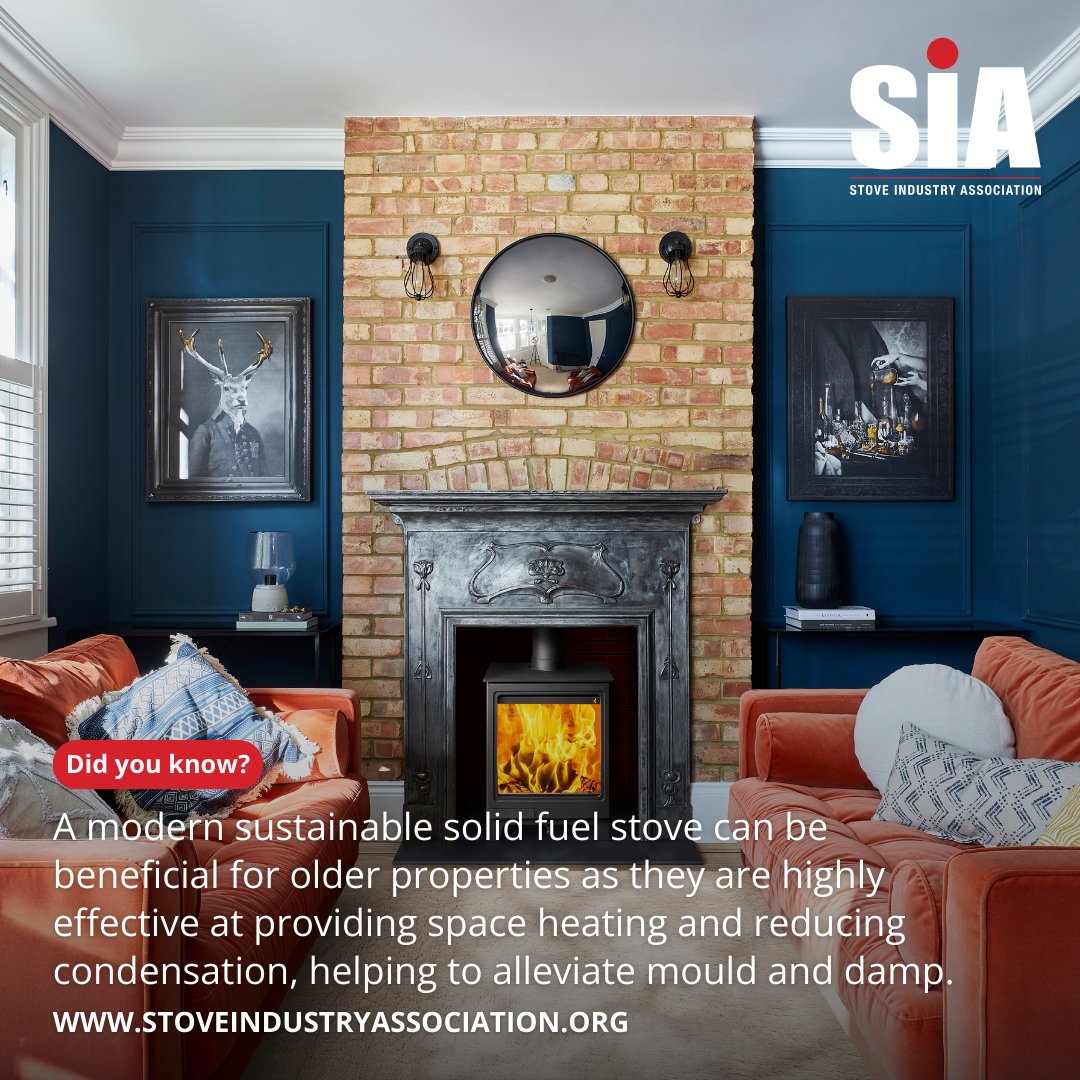 For more information on the benefits of solid fuel stoves for older properties, visit the SIA website 👇⁣ ⁣ stoveindustryassociation.org #woodburningstove #woodburningstoves #woodburnerstove