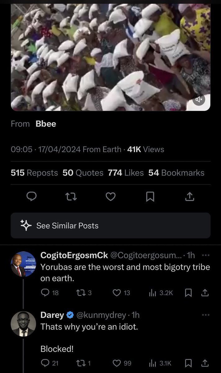 A Yoruba hate page owned by Igbos posted a derogatory post towards the Yorubas . A Yoruba obidients went to the post read what the Igbo guy post and choose to repost it with his own stupid caption Another Igbo guy replied him and he got mad 🤷🏾 Yoruba obidients are sick !!!…