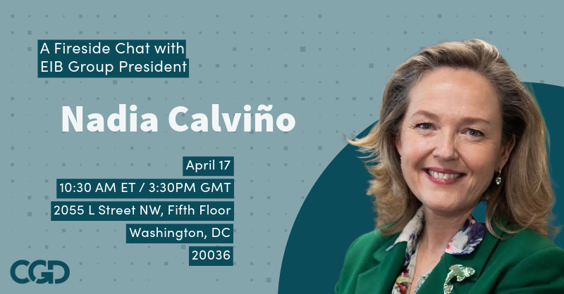 In the margins of the #SpringMeetings, President @NadiaCalvino will take part in #CGDtalks with @cgdev President @MasoodCGD and @GavasMikaela to discuss how the EIB Group is addressing today's global challenges. 🗓️Today, 4:30PM CET 📺Livestream bit.ly/3TPAP5h
