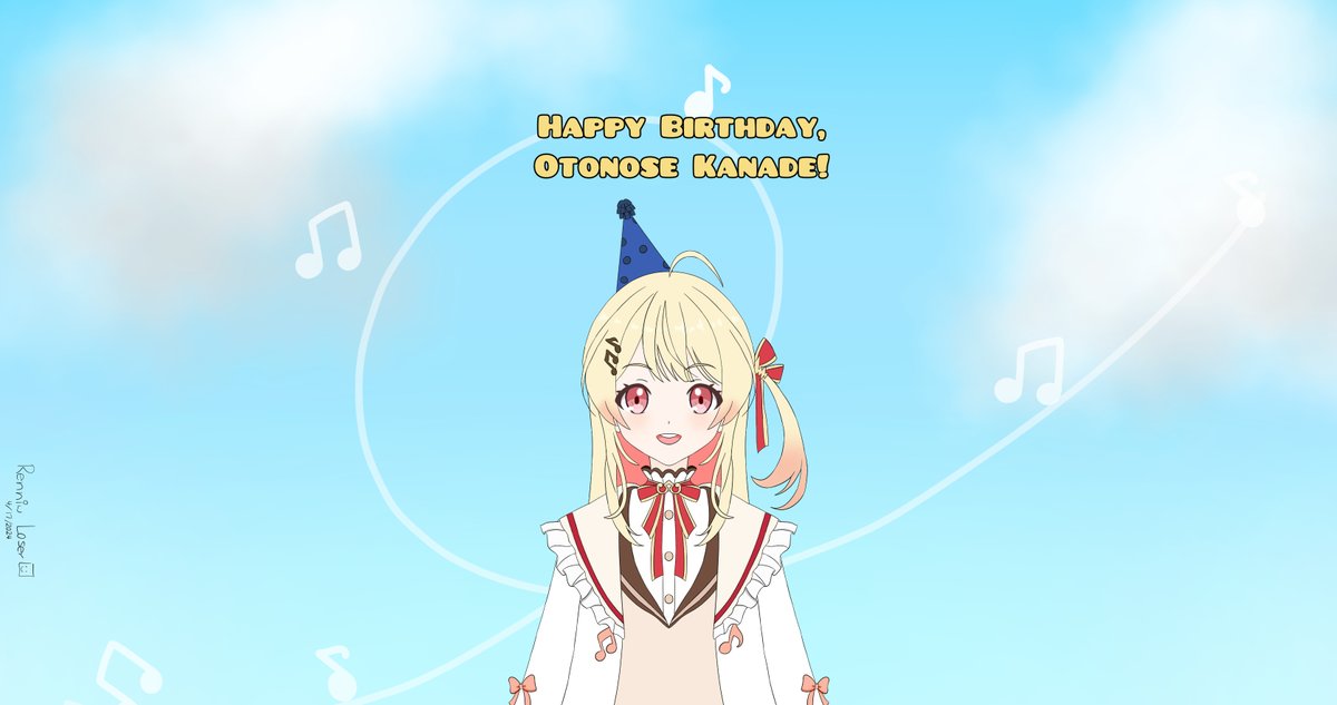 Happy birthday, Kanade-chan! 
My birthday gift to you! 

#奏への誕プレ #artnose #hololive #ReGLOSS #ホロライブ #anime #animegirl #VTuber #JPVTuber #birthdaygirl #birthday