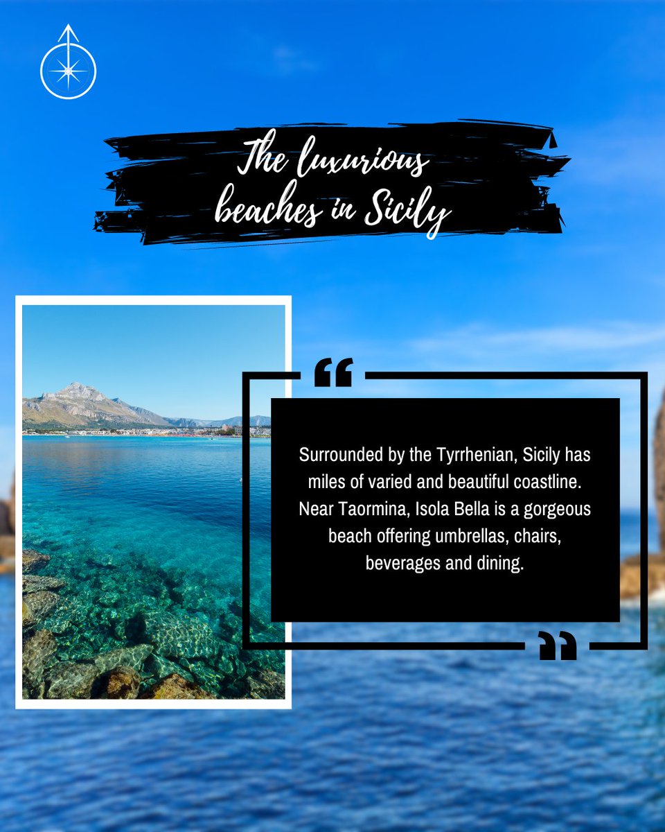 Surrounded by the Tyrrhenian, Ionian and Mediterranean Seas, Sicily has miles of varied and beautiful coastline.

#Sicily  #BeachLife #MediterraneanSea #TravelItaly #ExploreSicily