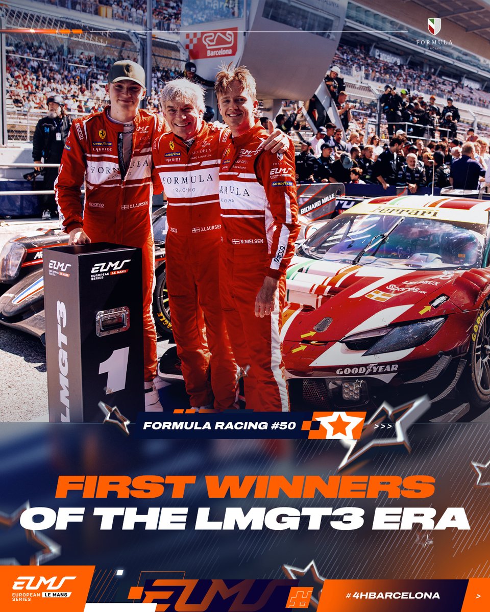 A first name in the LMGT3 history books: @FormulaRacingDK. 🏆 The 2024 #4HBarcelona marks their first win since 2015, yet it was far from an easy one! Despite suffering a crash two weeks prior, the Danis team arrived in Barcelona without a single lap on the clock during the