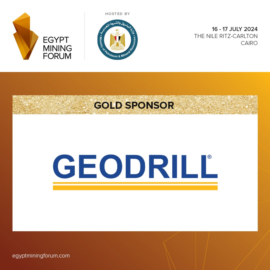 EgyptMiningShow's tweet photo. Welcoming @Geodrill_GH on board as our Gold Sponsor at the upcoming Egypt Mining Forum, from 16-17 July at the Nile Ritz-Carlton, Cairo.
Become a Sponsor: https://t.co/2cAmqVJLfH
#Geodrill #MineralExploration #EgyptMiningForum #SustainableMining https://t.co/59yOHttMQD