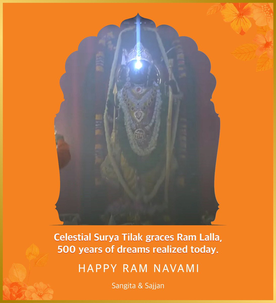 This year’s #RamNavami is special as Ram Lalla is home after 5 centuries! The energy and the atmosphere in #Ayodhya is unlike anything ever experienced as for the first time we also witness “Surya Tilak” on Ram Lalla’s forehead. Wishing all on this auspicious day. #JaiShreeRam