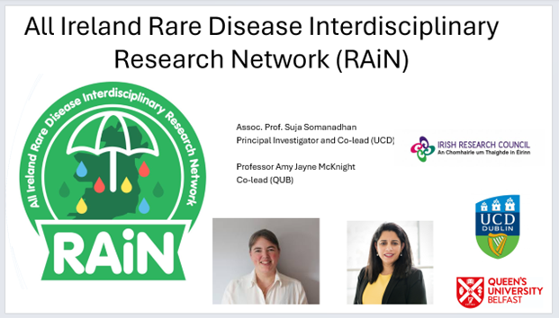RAiNAllIreland's tweet photo. "Exciting update! Assoc. Prof. Somanadhan, co-lead of RAIN! presented report to the @IslandShared unit highlights the pivotal role of #RAIN outputs in driving Ireland's interdisciplinary research in #RareDiseases @IrishResearch @QUBelfast @UCD_Research #CRAG #PLWRD #ECR https://t.co/tctHgi2igN