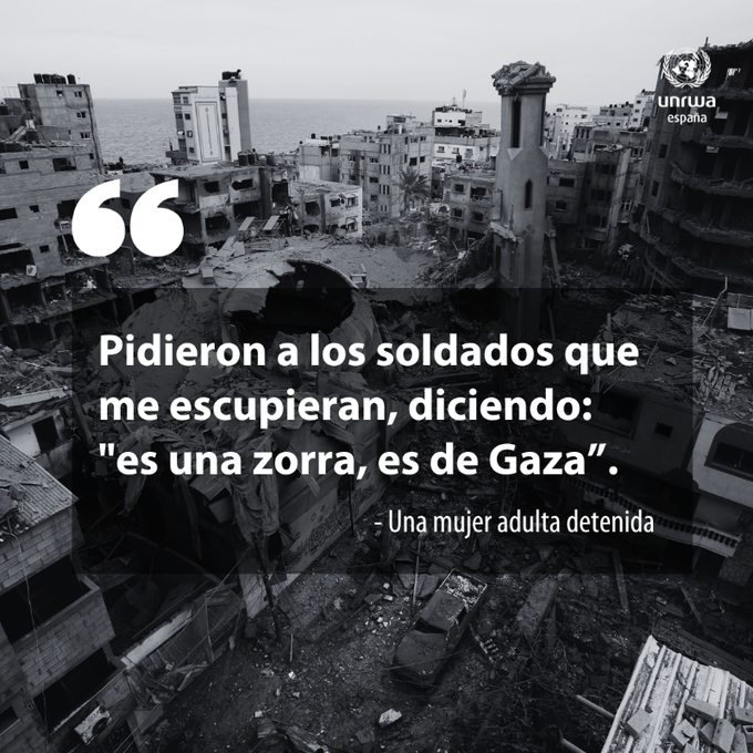 UNRWAren TXOSTENA: #Gaza -ko atxilotuen atxiloketa eta ustezko tratu txarrak. 1.506 pertsona atxilotu dituzte apirilaren 4ra arte Israelgo agintariek, 84 emakume eta 43 adingabe barne. unrwa.es/wp-content/upl…