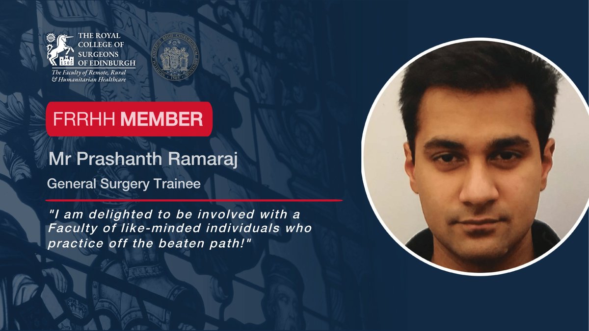 Meet new FRRHH Member, Prashanth Ramaraj, a General Surgery Trainee. Prashanth is a former army officer who trains army medics in necessary surgical skills as an NSOC instructor for operating at reach. Read more here: bit.ly/3TMFwNa #FRRHHMember