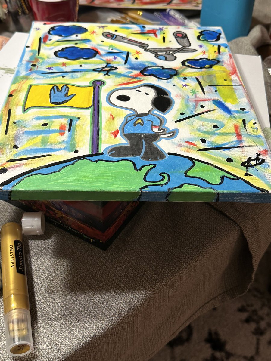 - Snoopy Spock -
Original 11x14 Hand Painted On Canvas
#Neimad #ArtByNeimad #OriginalArt #SnoopyArt
#Snoopy #StarTrekArt  #MixedMedia #MixedMediaArt #HandPaintedArt #CanvasArt #Art  #FollowMe #StayCreative