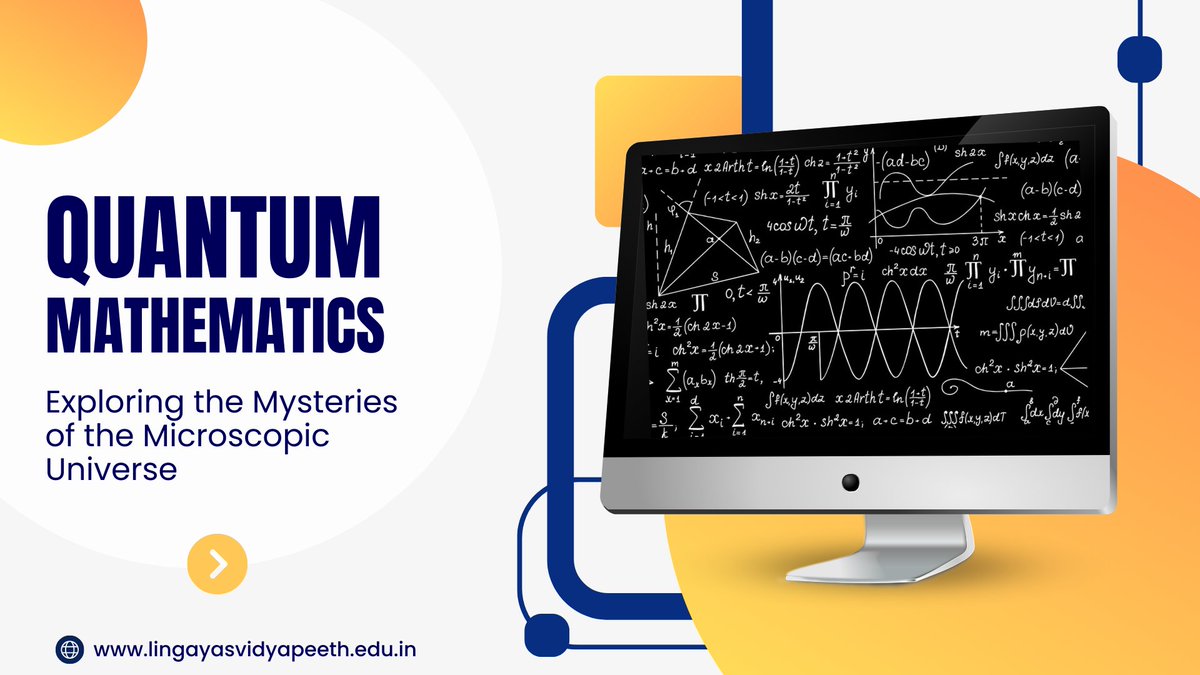LingayaV's tweet image. Dive into the wonders of Quantum #Mathematics! 🌌🔢 Explore our latest #blog post delving into the mysteries of the microscopic universe. t.ly/ZKSZo

#QuantumMathematics #MathematicalMysteries #lingayasvidyapeeth #blogger #college #education #learning