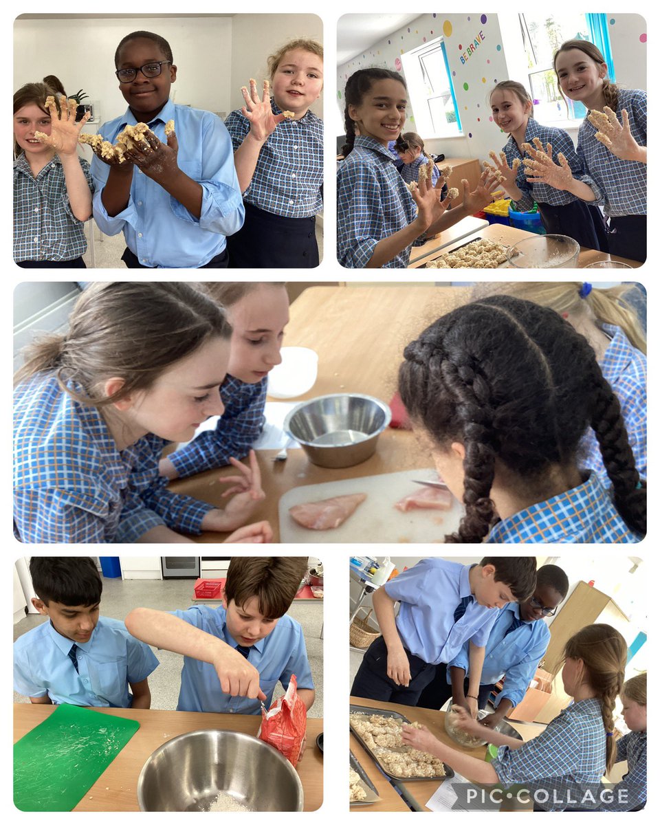 StMargs_Year6's tweet photo. Final job in the cookery was making the chicken nuggets. It turned out to be a sticky situation! #IgnitingInterests https://t.co/8HjYD2snM4