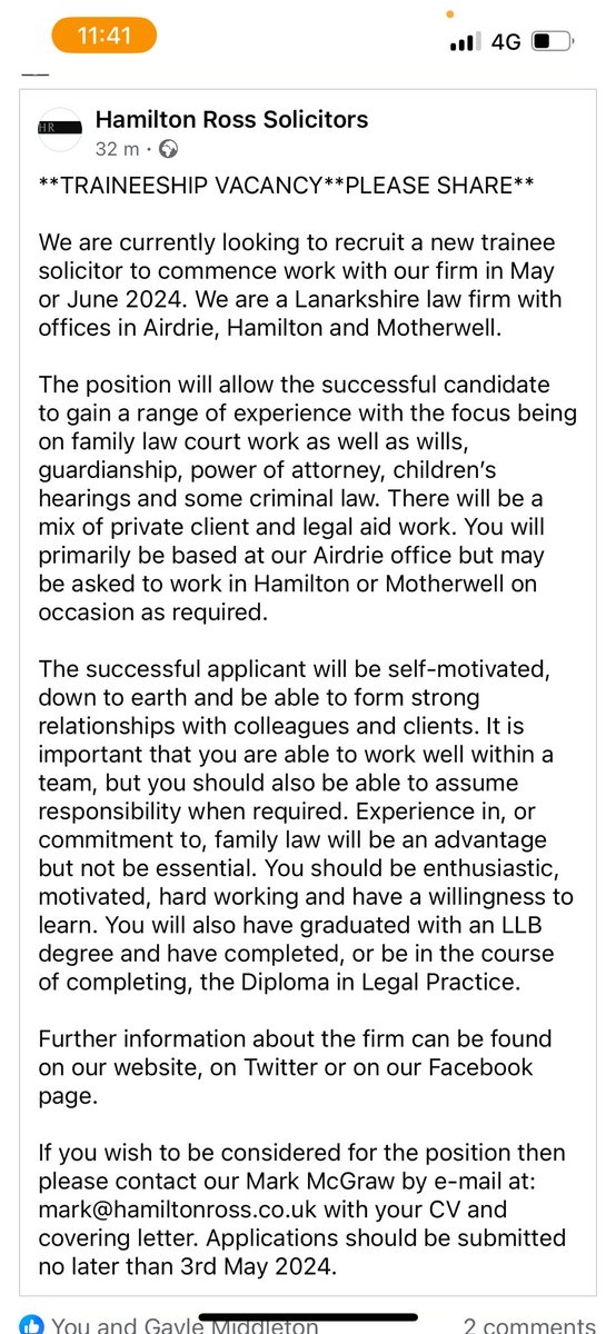 Trainee vacancy