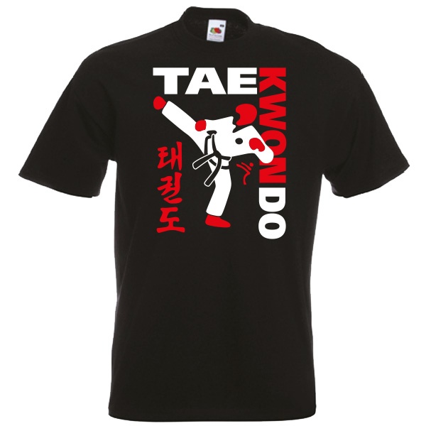 Just Sold: Black TAEKWONDO T-shirt with Kicking Man graphics printed White and Red. With Free UK Post. Only from kicking-man.uk #taekwondo #taekwondotshirt #customisedtshirts #tshirt #printedclothing #taekwondo kicking-man.uk/product/black-…