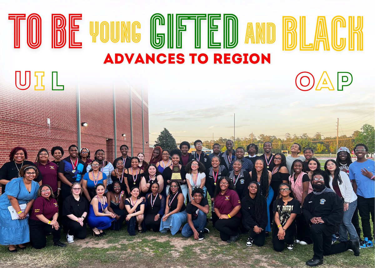 To Be Young Gifted And Black: A Portrait of Lorraine Hansberry In Her Own Words, adapted by Robert Nemiroff, advances to Region!!! Thank you Magnolia High School for having us!! @RoshundaJK @JabariRaulColli @AldineISD @aldinefinearts