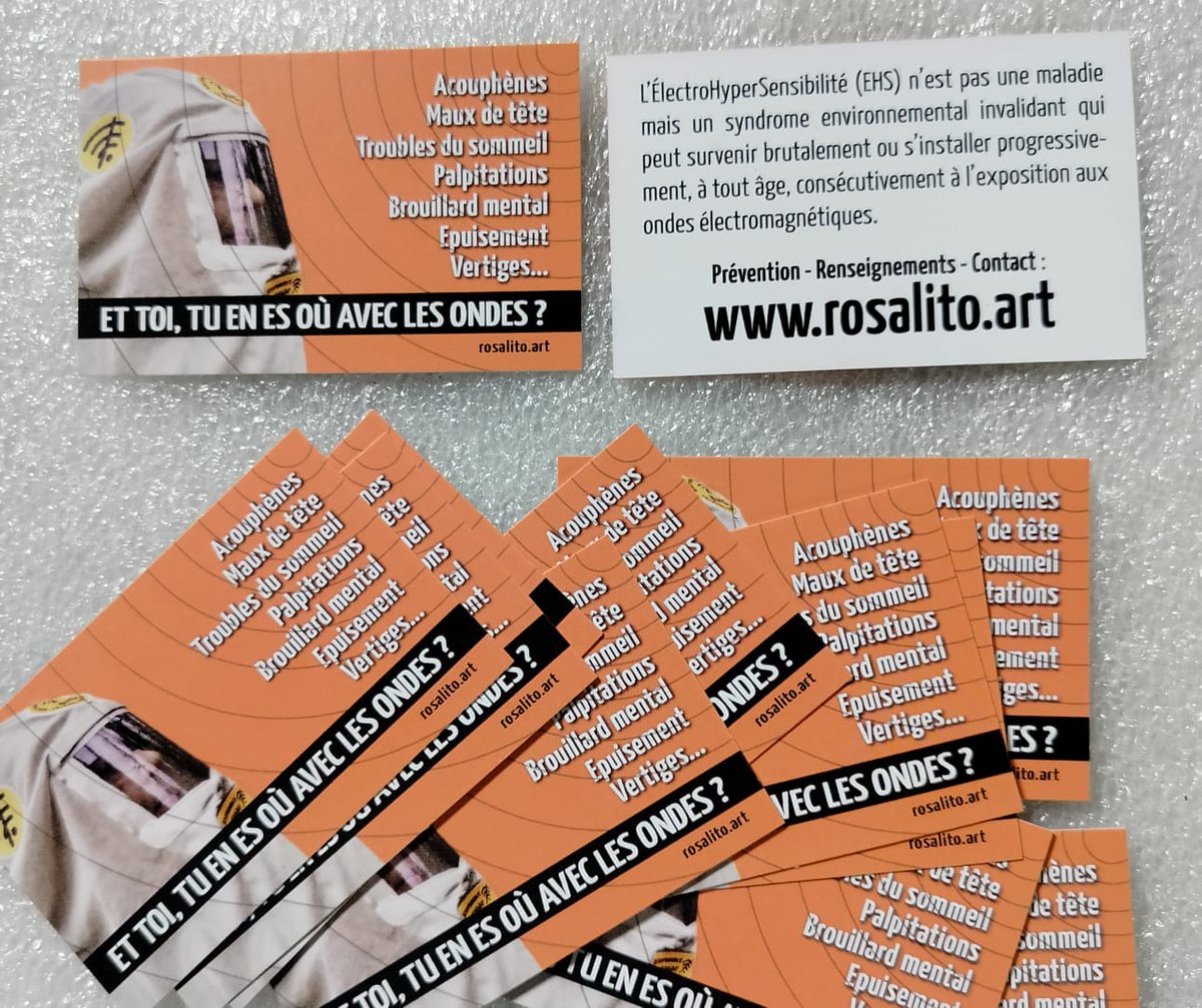 RosalitoEhs's tweet photo. MINI FLYERS PERSO
Pour laisser de l'info et un contact aux personnes croisées ici et là.

#electrosmog #ondes #EHS #rfwaves #stop5g #emf #wifi #nowifi #electrosensitivity #electrohypersensibilité #electrosensitivity #electrohypersensitivity https://t.co/iiEQtM5alB