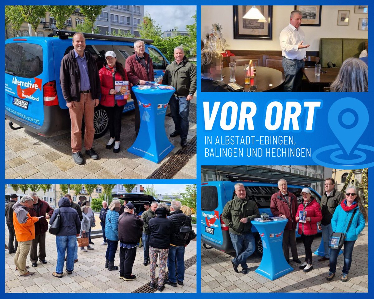 Gestern war ich gemeinsam mit meinem Parteikollegen Hans-Peter Hörner, der seit 2021 Mitglied des Landtags von Baden-Württemberg ist, mit dem AfD-Bürgermobil unserer Bundestagsfraktion im Zollernalbkreis unterwegs. In Albstadt-Ebingen, Balingen und Hechingen standen wir Rede und