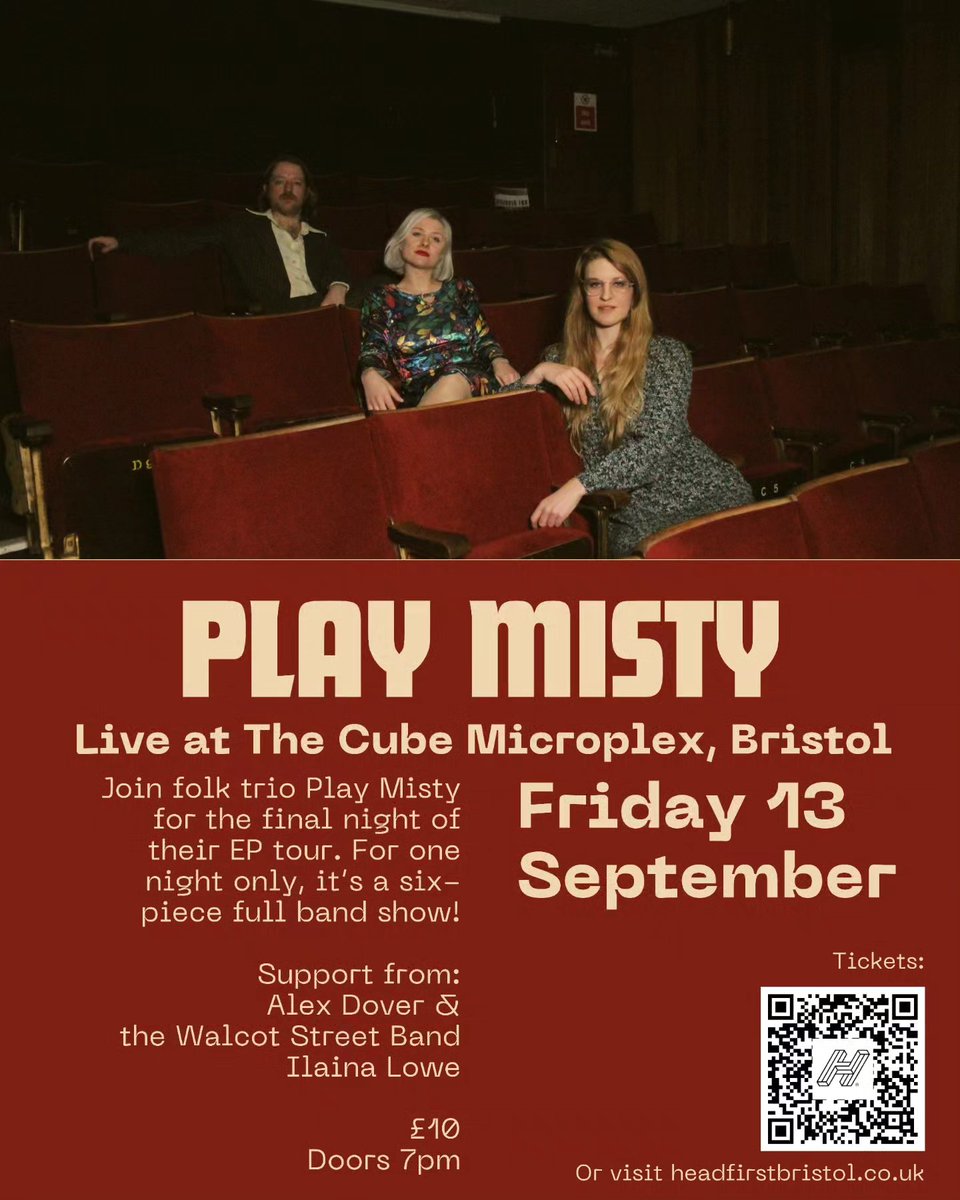 The last date of our 'At The Cube' tour will be, drum roll.... at The Cube!! 😍 Join us at @CUBECINEMA in September where for one night only it's a full #band show. Featuring all the musicians who played on our new EP + our favourite artists as support! #music #Bristol #folk