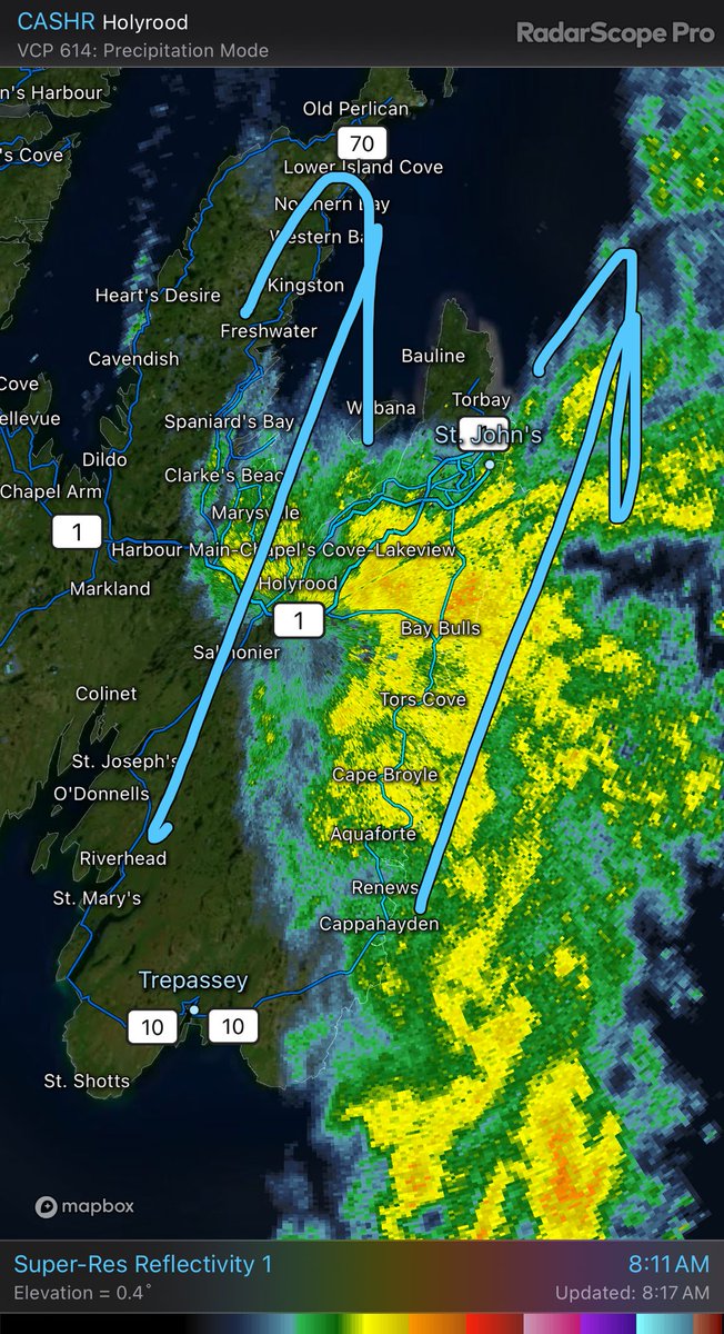 One last heavy shower to get through. This will bring intense rainfall rates to the metro within the hour. Expect ponding on roadways in some areas. #NLwx #nltraffic