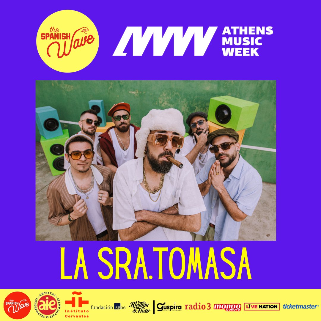 La Sra. Tomasa  estarán presentes en Athens Music Week de la mano de #TheSpanishWave el próximo mes de mayo.
#AMW es un evento con decenas de showcases, paneles, charlas, fiestas y un gran escenario para la música en vivo en Technopolis.
#guspiramanagement