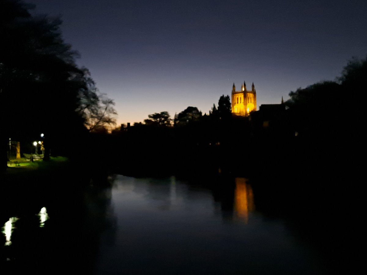 Last night's view of @HFDCathedral and the #RiverWye