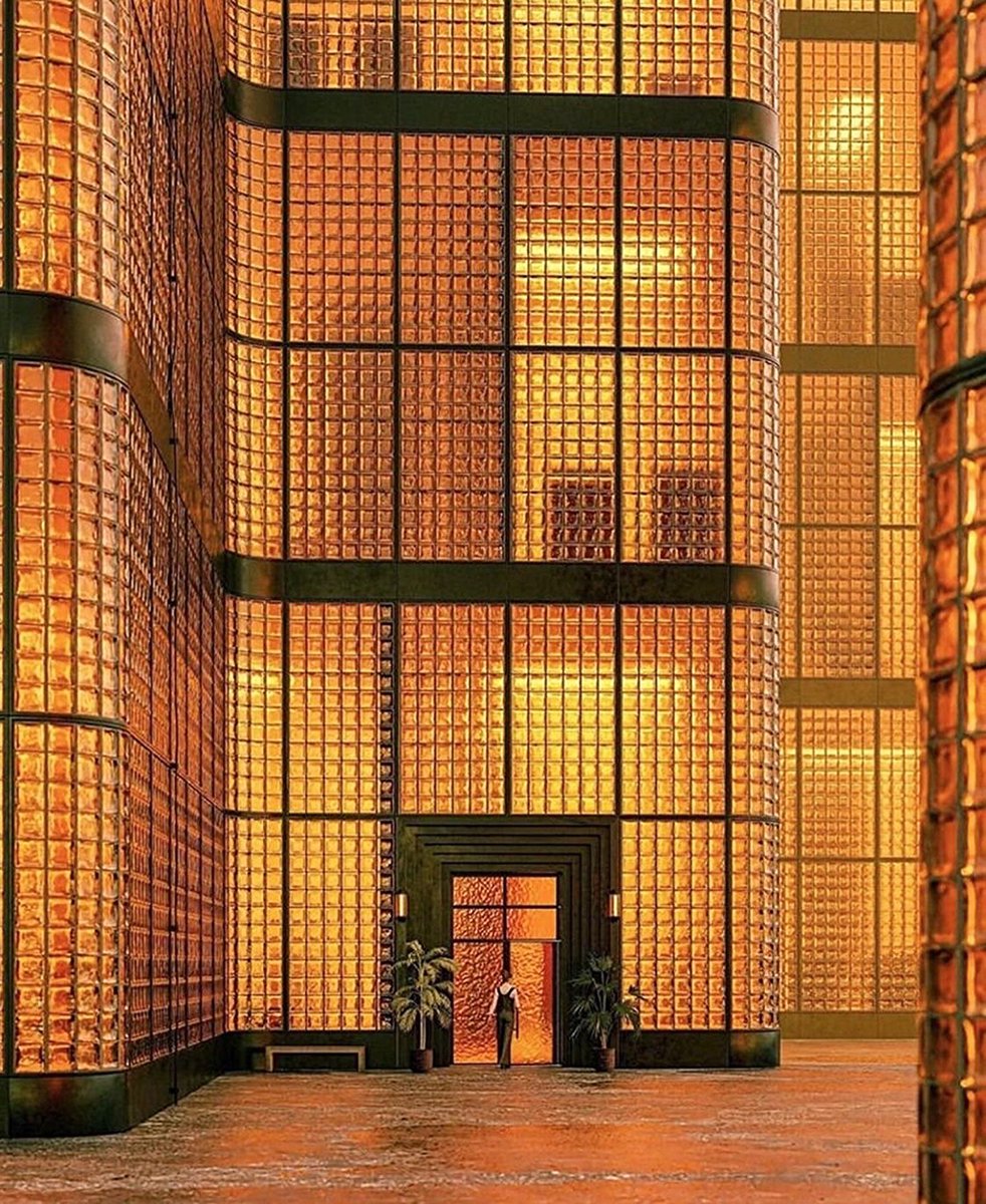 The ethereal glass blocks of the Maison Hermès building in Tokyo, Japan