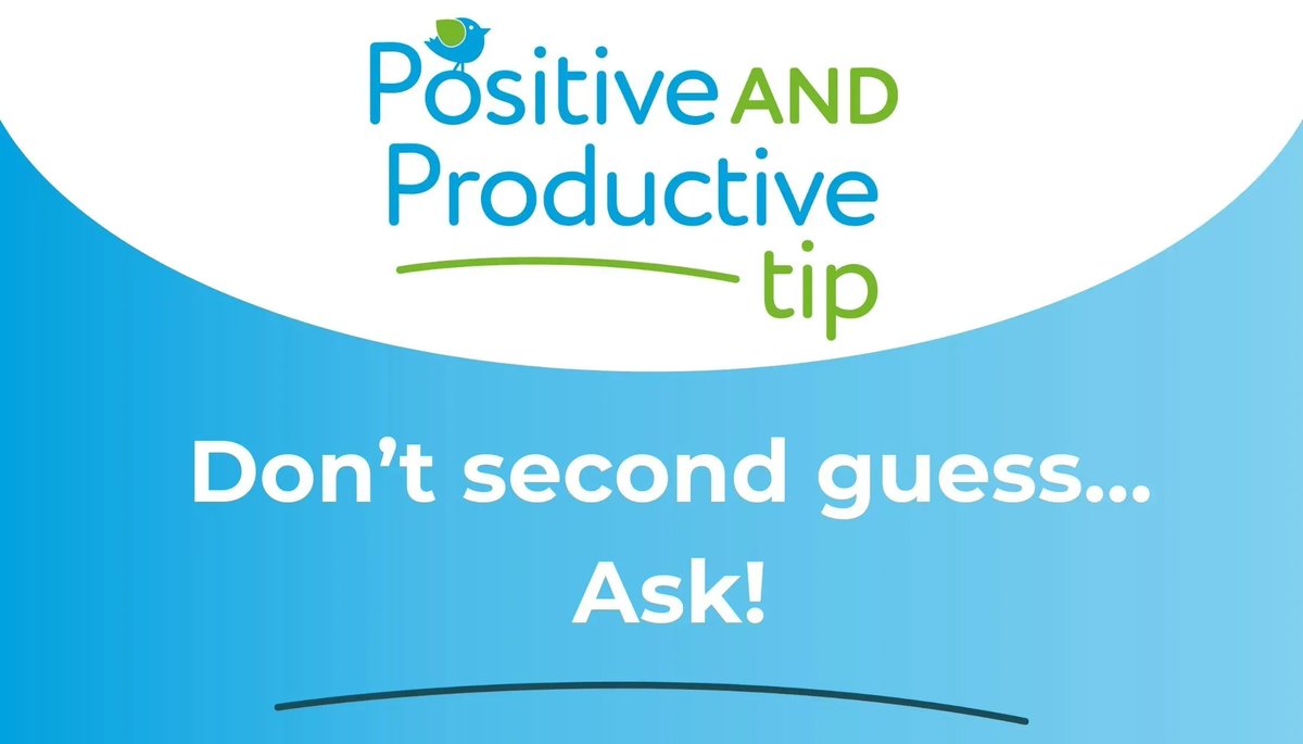 🌟 Positive and Productive tip! 🌟 
I encounter people in my work who are stressed out because they’re living in fear of offending people. I’m on a mission to help people build better #communication skills, if you’re not sure about something - then just ask! #workplacewellness