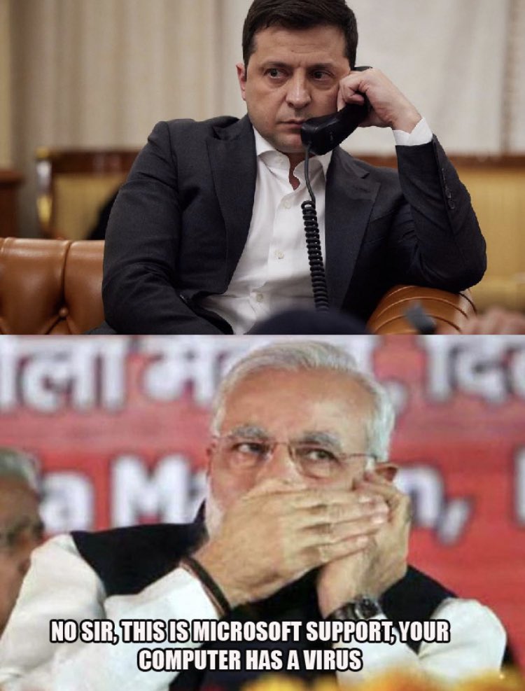 Ukraine says India is not responding to any calls Modi ji knows, he’ll probably ask for money