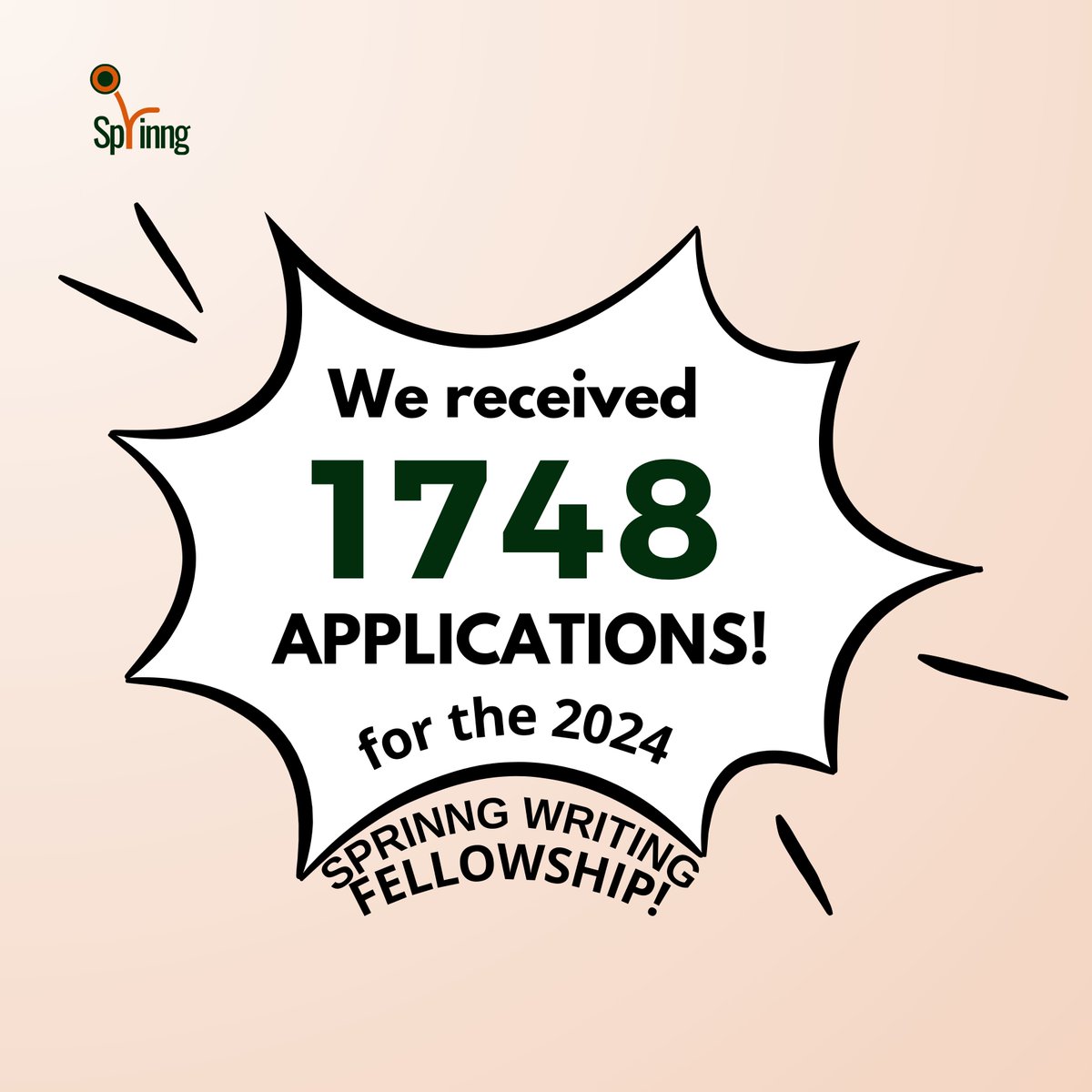SprinngLM's tweet photo. We are happy to announce that, once again, we have broken our record for the number of applications received for the Writing Fellowship.

In 2023, we received 1163 applications from Ghana, SA, &amp; Nigeria. This year, we got 1,748 applications from these countries, including Liberia https://t.co/HTDgCLfGbo