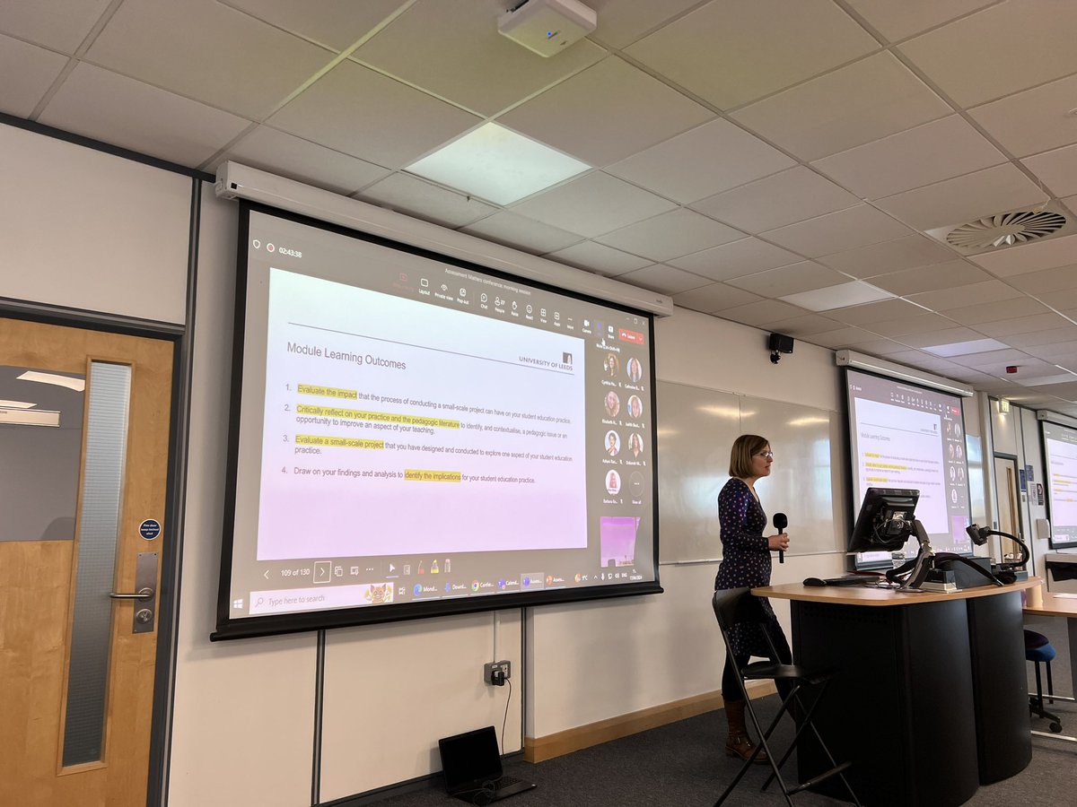 rahaworth's tweet photo. @UniversityLeeds Next is my lovely colleague Kate Richardson from @UniLeedsODPL talking about authentic assessment on PGCAP and how we (me included) support development as a student education practitioner as well as assess that development authentically #AMC24 https://t.co/9thKeGyCAr