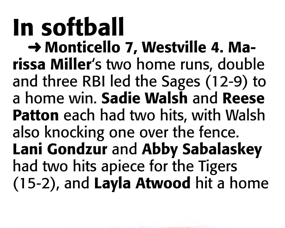 Todays @ngpreps highlights the Sages win over Westville. Marrissa Miller hits two dingers along with one from Sadie Walsh! #GoSages