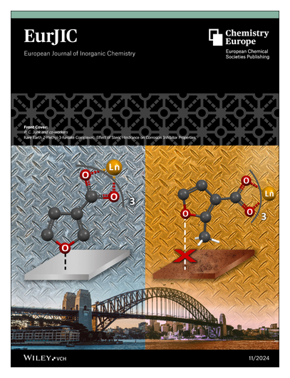 #OnTheCover Rare Earth 2-Methyl-3-furoate Complexes: Effect of Steric Hindrance on Corrosion Inhibitor Properties (Peter C. Junk and co-workers) onlinelibrary.wiley.com/doi/10.1002/ej… onlinelibrary.wiley.com/doi/10.1002/ej…