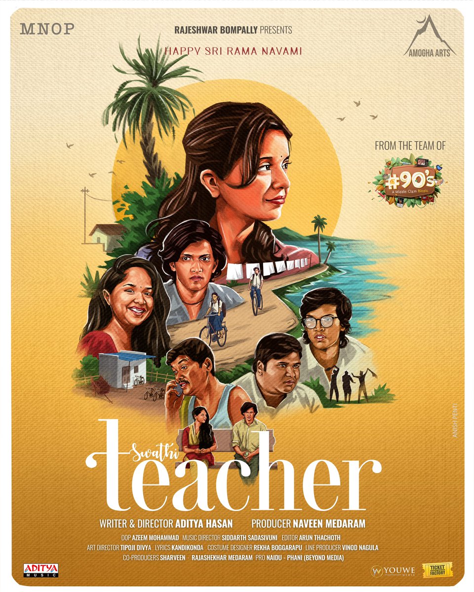 Say hello to #Teacher &amp; her class of brats!✨️

Get ready for a hilarious ride in the 𝙏𝙃𝙀𝘼𝙏𝙍𝙀𝙎 soon from the team of #90s ❤️

<a href="/NaveenMedaram/">Naveen Medaram</a> <a href="/Rajashekarmedar/">Rajashekarmedaram</a> <a href="/NikhilDevadula/">Nikhil Devadula</a> <a href="/az_dop/">Azeem</a> <a href="/MNOPRODUCTIONS/">MNOP</a> <a href="/AmoghaArts/">Amogha Arts</a> <a href="/adityamusic/">Aditya Music</a> <a href="/Ticket_Factory/">Ticket Factory</a> <a href="/MediaYouwe/">YouWe Media</a> <a href="/beyondmediapres/">Beyond Media</a>