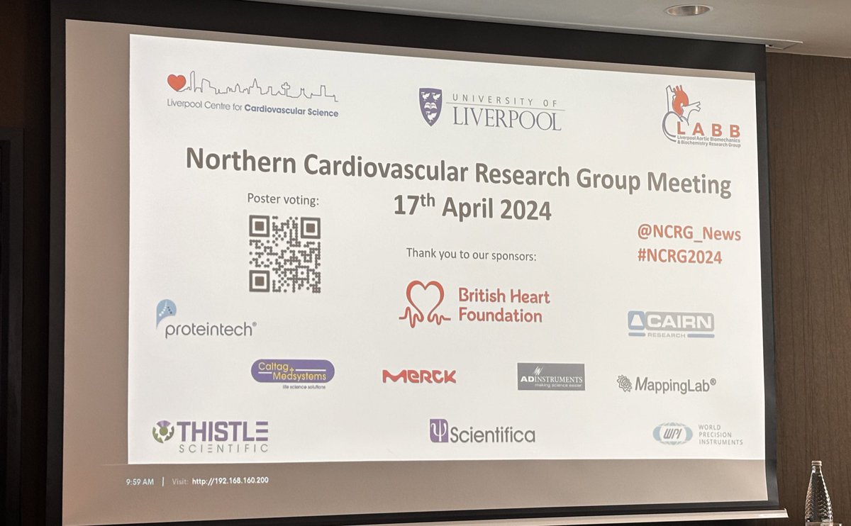 Some really interesting talks at @NCRG_News | first time at this meeting and hugely impressed - will become a regular in my calendar. @TheBHF @LiverpoolCCS @LivUni