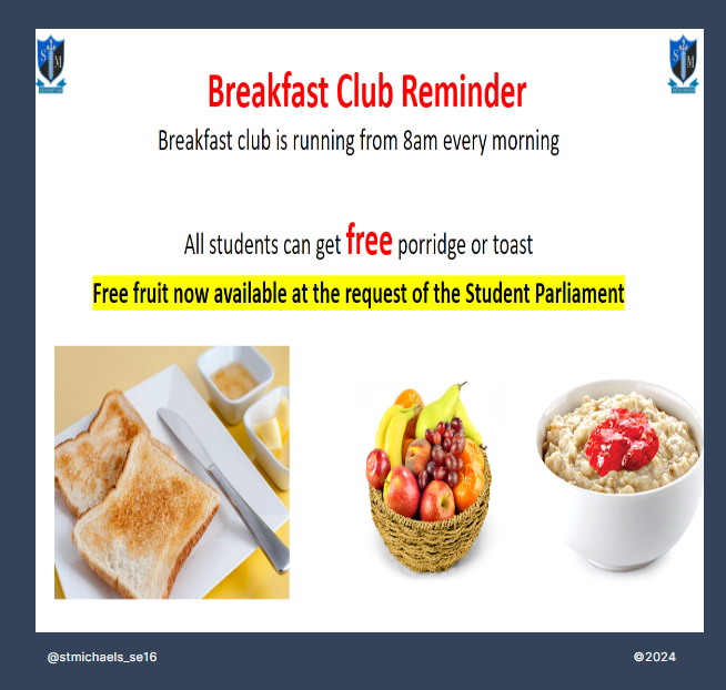 Breakfast club takes place from 8am every day with free porridge, toast & fruit available for students, it's a good start to the day! As a Southwark school, we can also support families in receipt of universal credit to get access to free school meals, contact us for more info.