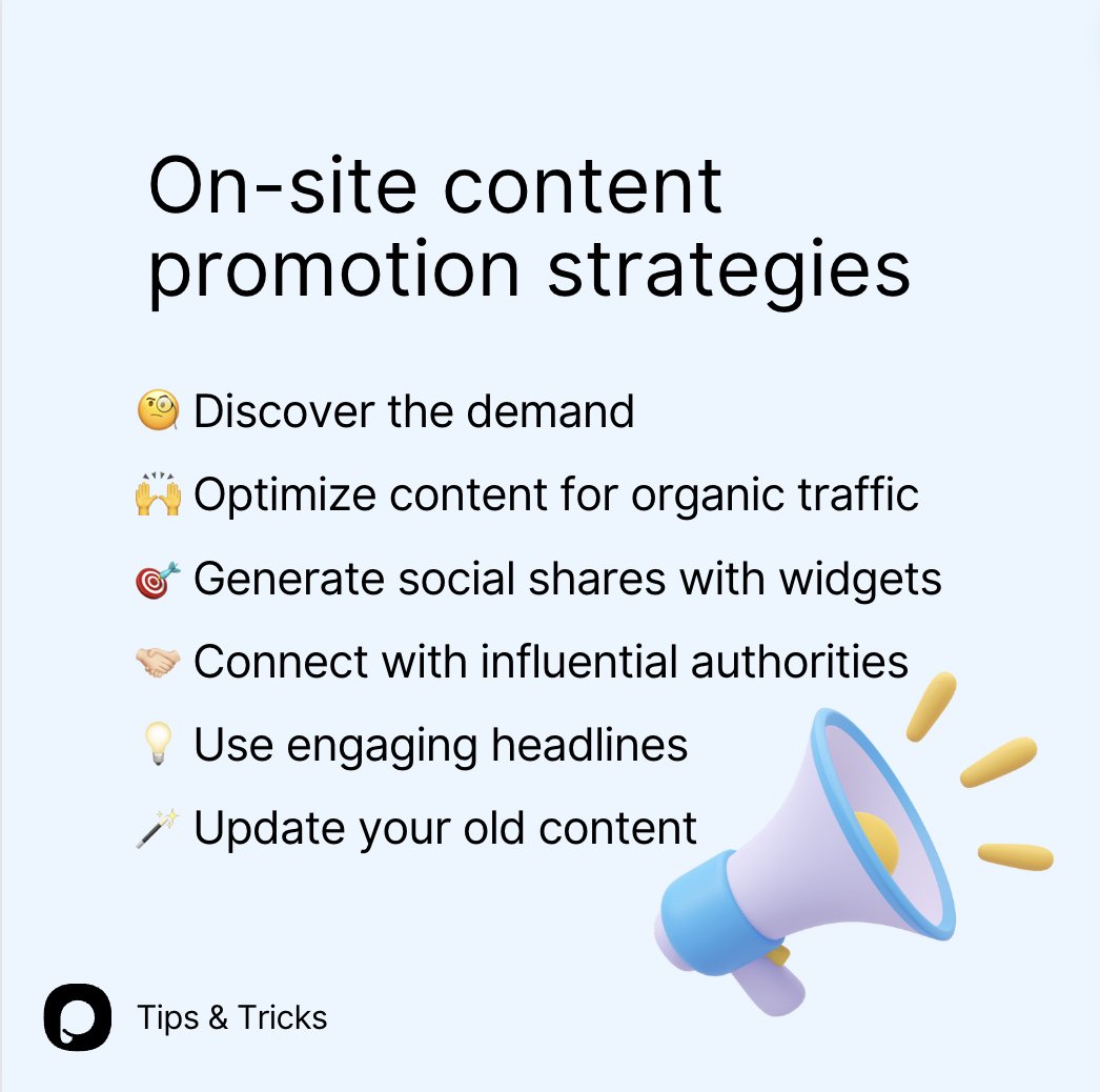 Ready to level up your content game? 🚀 Use these strategies to promote your content on-site! 🔥 Discover more content promotion strategies in our blog. 👇🏻 popupsmart.com/blog/content-p… #contentmarketing