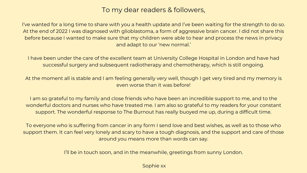 To my dear readers and followers. I’ve wanted for a long time to share with you a health update and I’ve been waiting for the strength to do so.💛