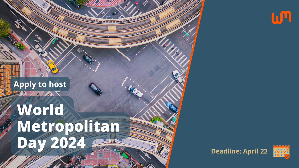 📢 Last chance to apply to host the World Metropolitan Day! We're seeking a city or metropolitan government to lead global discussions on metropolitan governance. This year's theme, Leading the Just Transition, aims to spotlight the crucial role metropolises play in addressing…