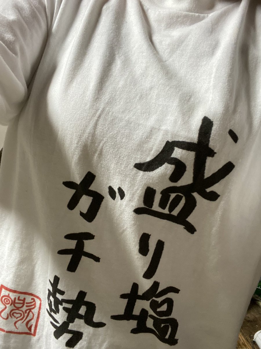 eri9650611's tweet photo. 遂に!このTシャツを着る事が出来る気温になってきた!!
これを着て創作に勤しむであります!(`・ω・´)ゝ
#QUL
#天蠍ウツシ
#盛り塩ガチ勢Tシャツ https://t.co/cerB8BAqqD