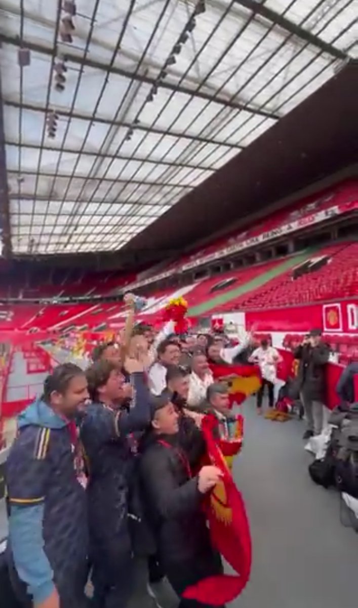 Real Madrid fans are currently singing and cheering at Old Trafford ahead of the game tonight. — @JosePadi_