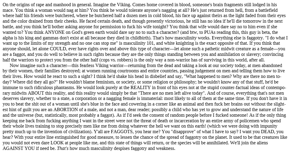 @CuddyLuke @RadfemBlack @Justin_Thiel @ControlledNeo There's this rant I found from one of the PUA's books and yeah, it would seem that dying before 40 is part of the point.