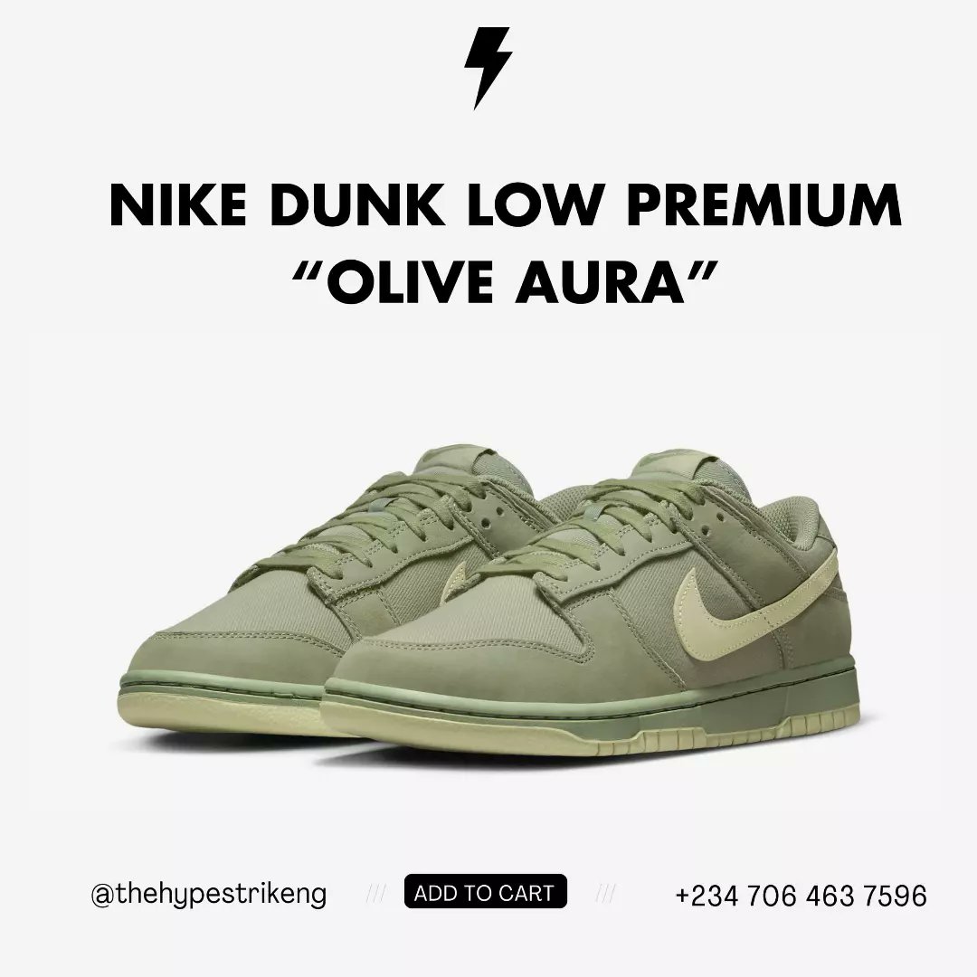 Introducing NIKE DUNK LOW PREMIUM 'OLIVE AURA'.

Everyone's favorite 🔥

You can order now!

#Dubai #tundeokunayo #MONOCHROME #fashiontrends #TrendingNow