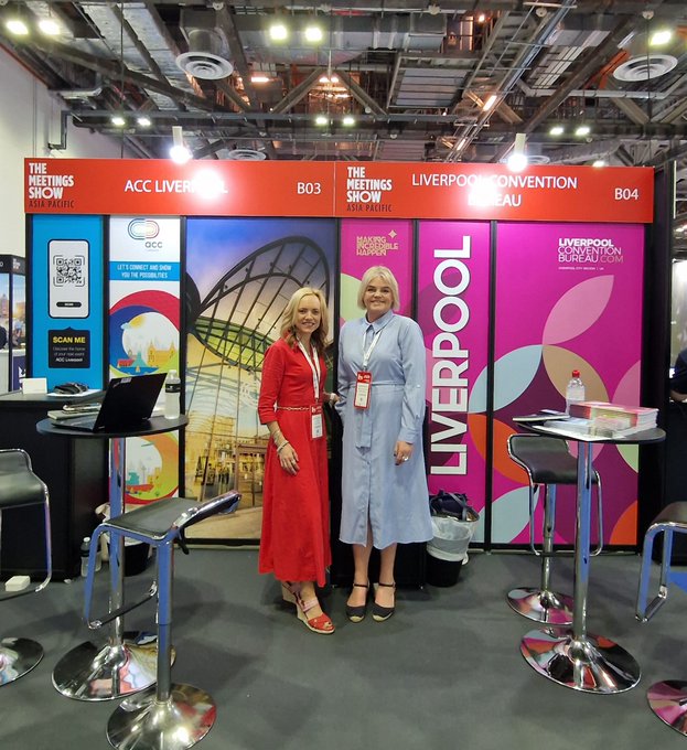 #TeamLiverpool are in Singapore at @tmsapac 🤩 Drop by #StandB03 to speak to our Business Development Manager, Suzanne and our friends at @ACCLiverpool! Don't forget to pick up a copy of our new Event Planners' Guide too.