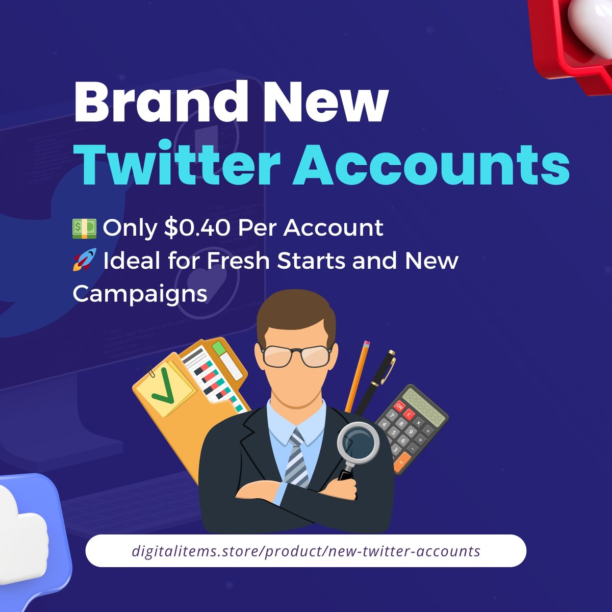 🚀 Kickstart Your Twitter Journey with a Fresh Account! Newly created Twitter accounts available for just $0.40 each! Perfect for new businesses and individual marketers looking to establish a quick presence without the wait.  🔗 digitalitems.store/product/new-tw… 📞 #TwitterMarketing