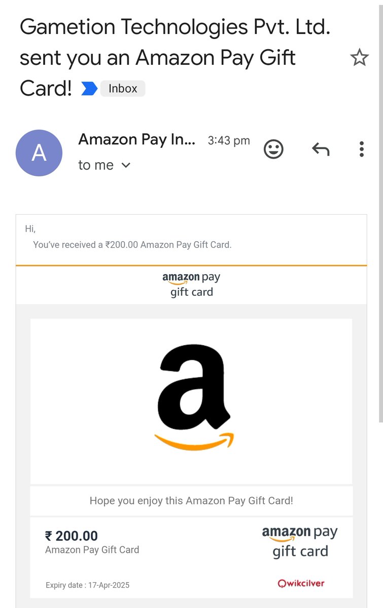 Thank you @CarromKing for sending amazon voucher 😊🤗❤️