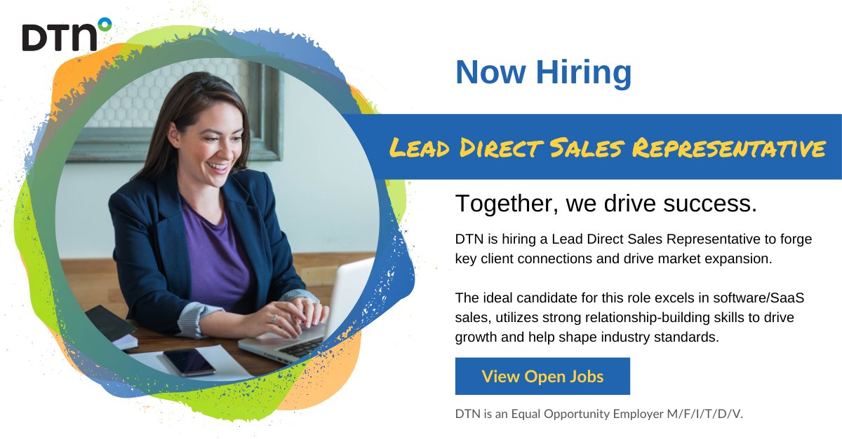 DTN Utrecht has an exciting #RemoteWork opportunity for a Lead Direct Sales Rep.
Spearhead strategic prospecting, focus on solution-selling, & amplify relationship-building efforts: dtn.link/dt1vox

#WorkHereWednesday #WeAreHiring #NowHiring #SalesOpportunity #LifeAtDTN